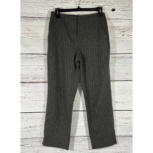 J Crew Wool Trousers Pants Womens Size 4 Grey Pinstripe Career Cropped Pockets